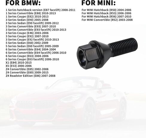 مجموعة مسامير العجلات 5 قطع مناسبة لسلسلة BMW 1,3,5,6,X1,X5,Z4 مناسبة لاستبدال Mini R50 R53 R56 R52 1.6L 1.6T # 36136781150 in Saudi Arabia
