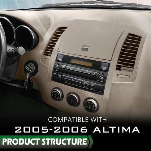 Grand Orange Center Dash Radio Radio Cover W/Storage Vents Glove Box ، متوافق مع Nissan Altima 2005-2006 ، Black in Saudi Arabia