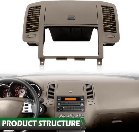 Grand Orange Center Dash Radio Radio Cover W/Storage Vents Glove Box ، متوافق مع Nissan Altima 2005-2006 ، Black in Saudi Arabia