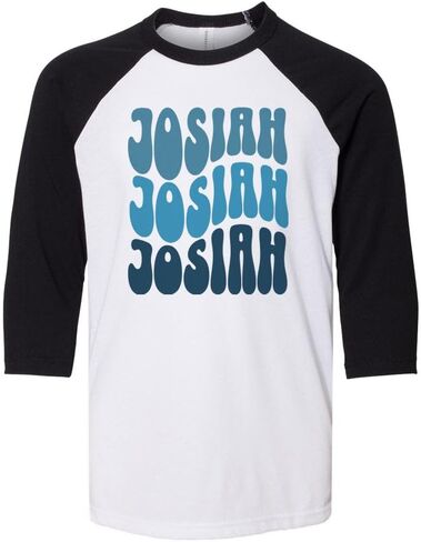 Wavy Josiah Kids Three-Quarter Raglan Sleeve Baseball Shirt Youth in Saudi Arabia