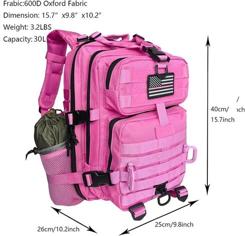 MOLLE Assault Backpack, Tactical Backpack Military Army Camping Rucksack, 3-Day Pack Trip w/USA Flag Patch, D-Rings, Coyote in Saudi Arabia