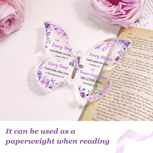 هدايا مسيحية للنساء، هدية دينية للنساء - 5x3.8x0.5 بوصة فراشة أكريليك ديكور هدايا عيد الميلاد للنساء - هدية عيد ميلاد عيد الميلاد للنساء المسيحيات in Kuwait