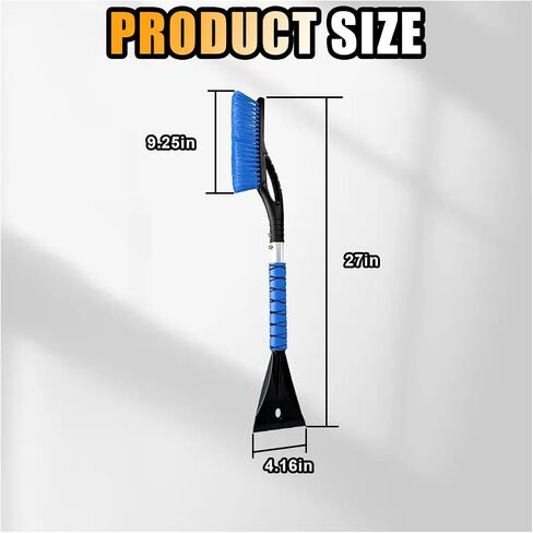 27" Car Snow Brush and Ice Scraper - Aluminum Snow Removal Tool with Ergonomic Foam Grip - Detachable Ice Scraper for Car Windshield and Window - Ice Shovel Tool Car Winter Accessories (Red) in Saudi Arabia