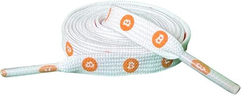 Bitcoin Flat Shoelaces Pair, Crypto Enthusiast Gift for Sneakers & Casual Shoes, Double-Sided Blockchain Laces in Saudi Arabia