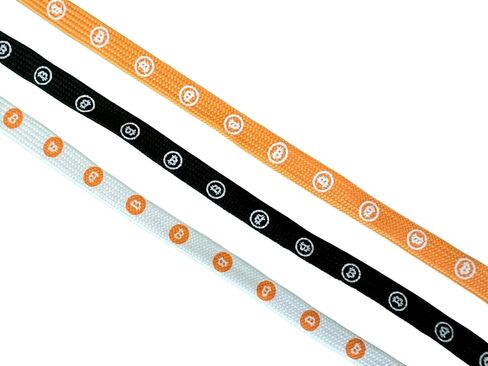 Bitcoin Flat Shoelaces Pair, Crypto Enthusiast Gift for Sneakers & Casual Shoes, Double-Sided Blockchain Laces in Saudi Arabia