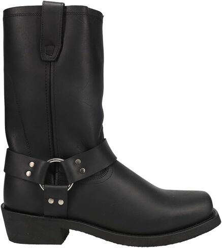 Dingo Mens Dean Harness Square Toe سحب على دراجة نارية أحذية غير رسمية في العجل الأسود - أسود in Saudi Arabia