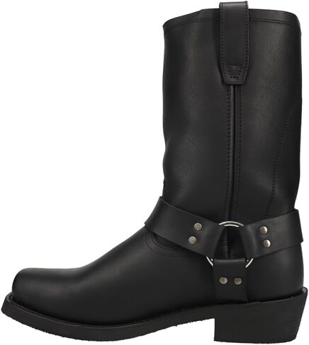 Dingo Mens Dean Harness Square Toe سحب على دراجة نارية أحذية غير رسمية في العجل الأسود - أسود in Saudi Arabia
