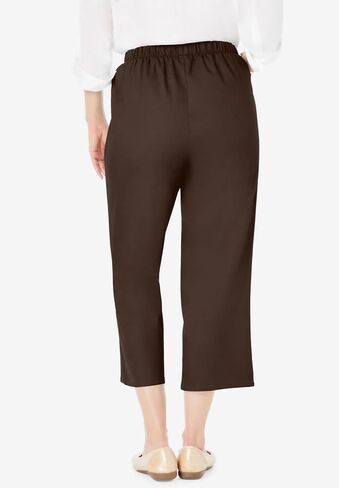 Woman Within Plus Size Capri Elastic Waist Stretch Fineline Denim Jean (Petite Available) in Saudi Arabia