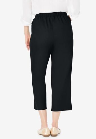 Woman Within Plus Size Capri Elastic Waist Stretch Fineline Denim Jean (Petite Available) in Saudi Arabia