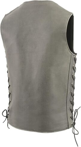 Milwaukee Leather Men Men Bottry MLM3521 Side Lace Sette Grey Gray Sest in Kuwait