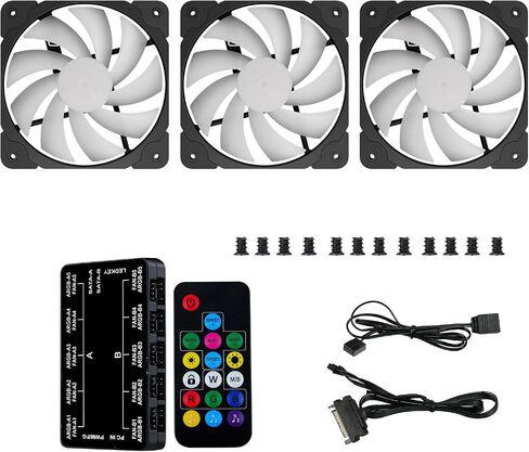 Vetroo SA-120 120mm FDB High Airflow LED PC Case Fan for Radiator/CPU Air Cooler/Computer Case, FDB Bearing Included, 5V 3-Pin ARGB & 4-Pin PWM Smart Control - Pink in Kuwait