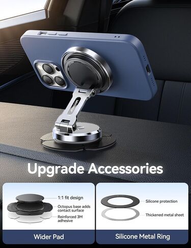 JOYROOM for MagSafe Car Mount Charger,15W Fast MagSafe Car Charger with Upgraded Rotating Charging Panel, Magnetic Phone Charger Holder Dashboard for iPhone & Magsafe case, Silver in Kuwait