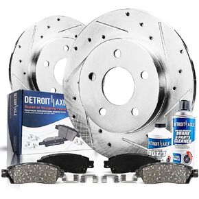 Detroit Axle - مجموعة الفرامل الخلفية لعام 2007-2017 Jeep Wrangler ، 2018 Wrangler JK ، 12.44 "بوصة محفورة ومزودة بالفرامل المقطوعة من وسادات السيراميك البديلة in Saudi Arabia