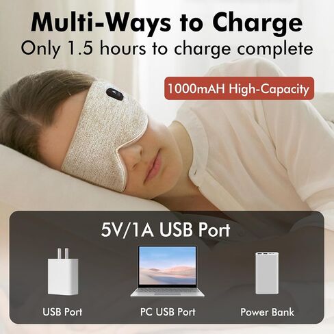 قناع العين المسخن اللاسلكي للعيون الجافة، ضغط العين الدافئ لتخفيف إجهاد العين، وسادة تدفئة العين قابلة للغسل، قناع العين الكهربائي الدافئ لهدايا النوم للرجال والنساء (أزرق رمادي) in Kuwait