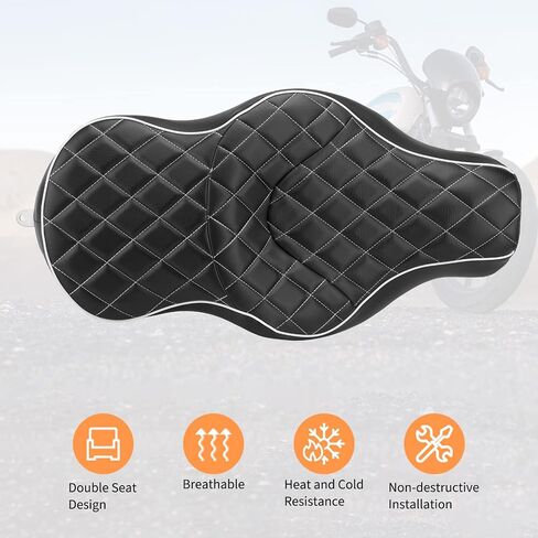 Motorcycle 2-Up Driver Passenger Seat Cushion Pad Leather Seat Replacement for Harley Davidson Sportster XL 883 1200 48 72 2004-2021 in Saudi Arabia