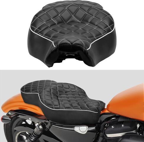 Motorcycle 2-Up Driver Passenger Seat Cushion Pad Leather Seat Replacement for Harley Davidson Sportster XL 883 1200 48 72 2004-2021 in Saudi Arabia