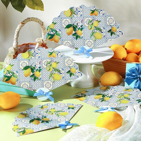 60 Pcs Capri Plastic Hand Fans with Bow Bulk Wedding Favor Fans for Guests Gifts Plastic Capri Lemon Handheld Decorations for Mediterranean Bridal Shower Bridesmaid Party in Saudi Arabia