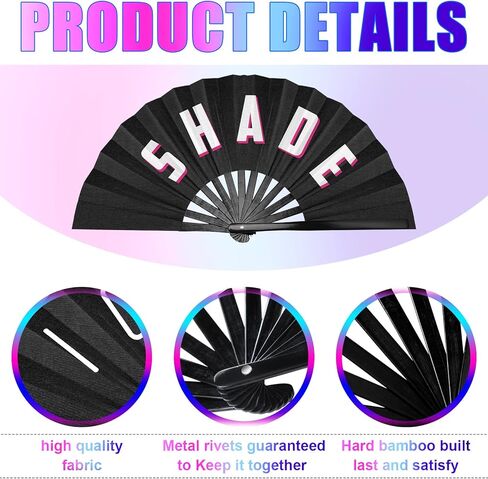 Amyhill Rave Fan 2 Packs Large Folding Hand Fan Festival Fan Bamboo Chinese Iconic Fan with Voice for Men and Women Party Performance, Dance, Decorations, Gift, 13 Inch (Modern Style) in Saudi Arabia