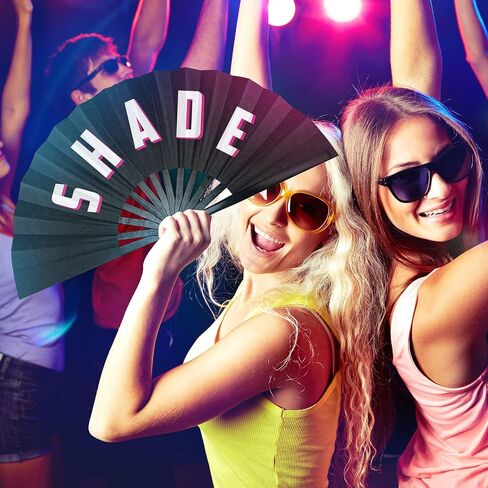 Amyhill Rave Fan 2 Packs Large Folding Hand Fan Festival Fan Bamboo Chinese Iconic Fan with Voice for Men and Women Party Performance, Dance, Decorations, Gift, 13 Inch (Modern Style) in Saudi Arabia