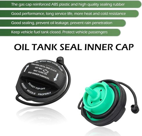 غطاء خزان وقود CAR-1 CAR ، 5C0201550T 5Q0201550L ، قطع غيار استبدال حشو الوقود ، متوافق مع فولكس واجن أودي (أسود) in Saudi Arabia