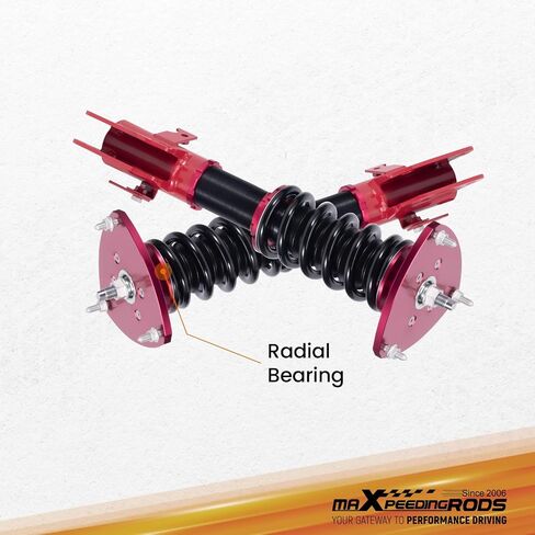 MaxPeedingrods Coilovers لـ Subaru WRX 2015-2021 ، ل WRX STI 2005-2021؟ ارتفاع قابلة للتعديل الكامل ، مجموعة التعليق ، دعامات امتصاص الصدمات المسبقة مسبقًا ، مجموعة مخفضة اللون الأحمر. in Saudi Arabia