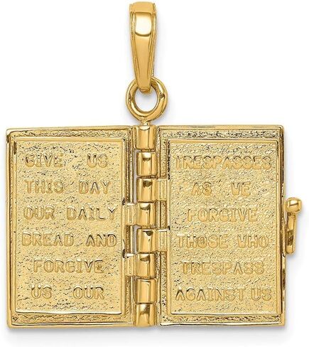 Roy Rose Jewelry 14K Yellow Gold Lord's Prayer Bible Pendant in Saudi Arabia