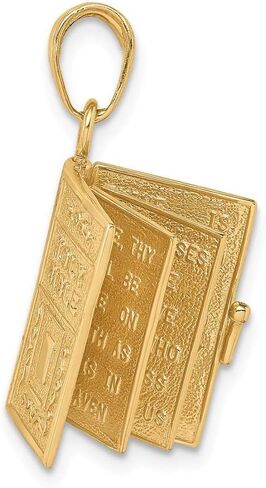 Roy Rose Jewelry 14K Yellow Gold Lord's Prayer Bible Pendant in Saudi Arabia