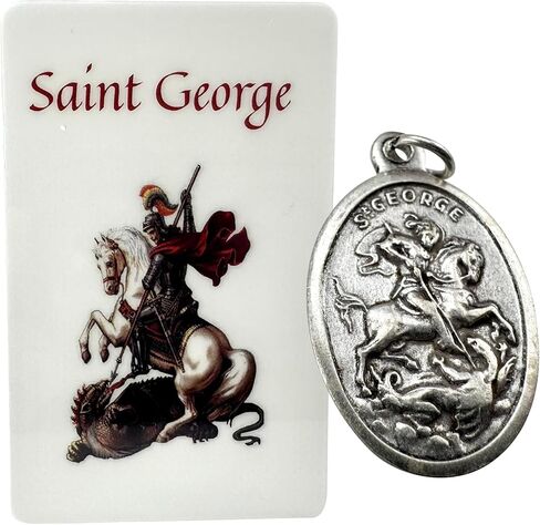 Westmon Works St George Medal مجموعة المعدن الإيطالي مع بطاقة الصلاة المقدسة في إنجلترا in Saudi Arabia