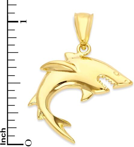 14k Real Solid Gold Shark Pendant for Necklace, Beach Jewelry Ocean Gifts for Surfers in Saudi Arabia