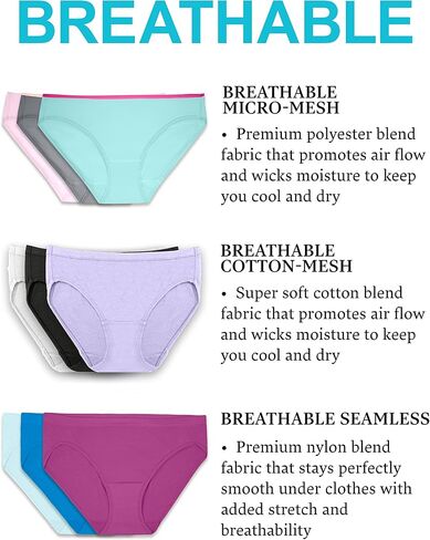 Fruit of the Loom Women's Breathable Seamless Underwear in Saudi Arabia