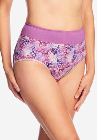 Comfort Choice Plus Size Full Coverage Stretch Cotton Color Block Brief 3-Pack in Kuwait