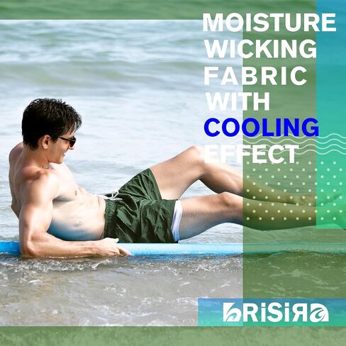 BRISIRA Mens Swim Trunks Neon 5" Bathing Suit Compression Liner Nylon Swim Shorts Beach Swimsuit Swimwear Quick Dry Pockets in Saudi Arabia