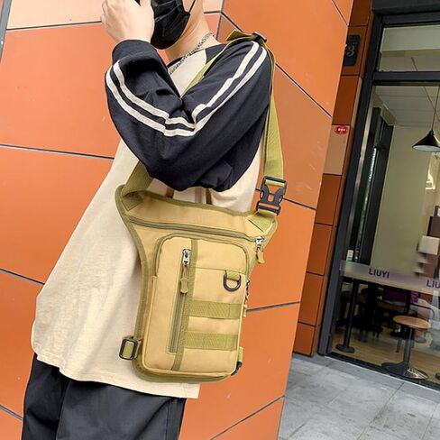 Nylon Drop Leg Bag Motorcycle Bike Thigh Bag Military Tactical Ride Cross Crossbody Pack Cycling Hiking Waist Pouch Digital Camouflage in Saudi Arabia
