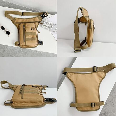 Nylon Drop Leg Bag Motorcycle Bike Thigh Bag Military Tactical Ride Cross Crossbody Pack Cycling Hiking Waist Pouch Digital Camouflage in Saudi Arabia