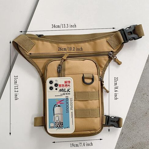 Nylon Drop Leg Bag Motorcycle Bike Thigh Bag Military Tactical Ride Cross Crossbody Pack Cycling Hiking Waist Pouch Digital Camouflage in Saudi Arabia