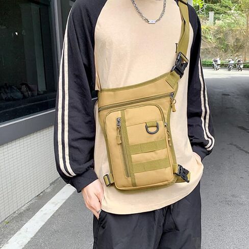 Nylon Drop Leg Bag Motorcycle Bike Thigh Bag Military Tactical Ride Cross Crossbody Pack Cycling Hiking Waist Pouch Digital Camouflage in Saudi Arabia