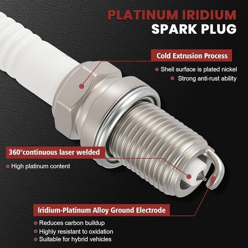 حزمة لفائف الاشتعال UF495 و Iridium Platinum Sparks مجموعة من 4 متوافقة مع Toyota Camry 2006-2011 ، 2009-2012 Matrix ، 2007-2008 Solara ، V6 2.4L L4 in Saudi Arabia