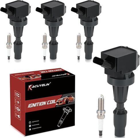 UF764 Ignition Coil Pack and Iridium Spark Plugs Set of 4 Compatible with Hyundai Sonata Tucson Kia Optima Sorento Genesis G80 G90 2015-2022 2.0L 2.4L Replaces#IC871, 49138 in Kuwait