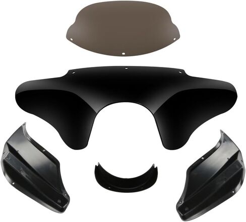 Batwing Fairing Windshield for Valkyrie 1500 for Shadow Ace 1100 for Shadow Ace 750 for Shadow Saber 1100 for V Star 1100 for V Star 650 Heritage Road US -(Black) -(ABS Plastic) in Saudi Arabia