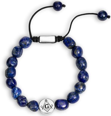 AMITER Masonic Bracelets for Men, Natural Stone Beaded Bracelets Personalized Gift for Freemason in Saudi Arabia
