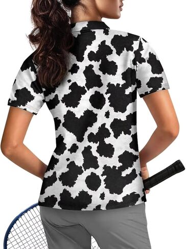 Womens Golf Shirt Short Sleeve Zip Up Tennis Athletic Collared Shirts Summer Workout Top Quick Dry Activewear XS-2XL in Kuwait
