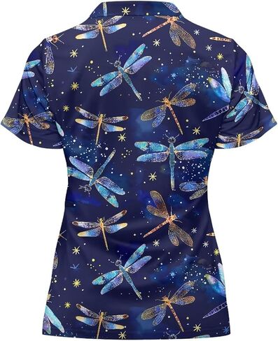 Womens Golf Shirt Short Sleeve Zip Up Tennis Athletic Collared Shirts Summer Workout Top Quick Dry Activewear XS-2XL in Kuwait
