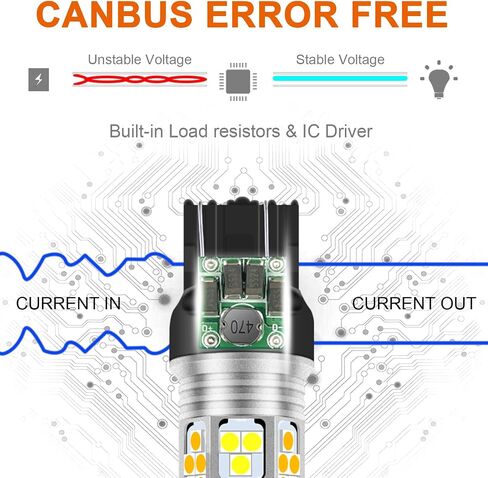 Super Bright 7443 7444 7440 7441 T20 Switchback LED Bulbs with Projector Replacement for Daytime Running Lights/DRL and Turn Signal Lights, White/Amber Anti Hyper Flash, Pack of 2 in Saudi Arabia