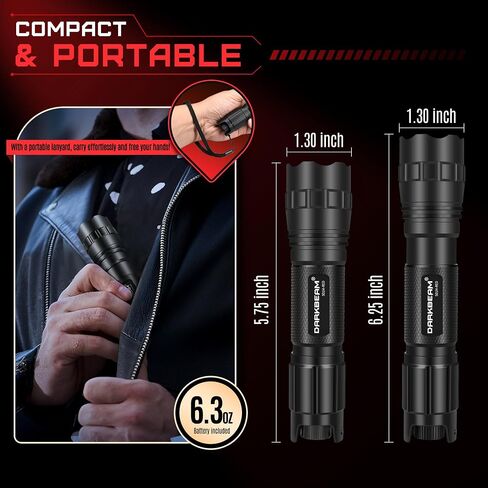 DARKBEAM Flashlight LED Green & Red Light, Powerful Redlight Portable Tactical Focusable Flashlights Water-Resistant to Keep Night Vision, for Fishing Hunting, Astrophotography, Stargazin in Saudi Arabia