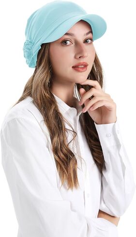 Women Chemo Beanie with Brim Visor Summer Floral Head Wraps in Kuwait