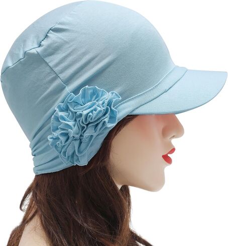 Women Chemo Beanie with Brim Visor Summer Floral Head Wraps in Kuwait