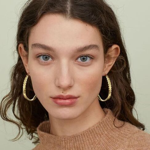 925 Sterling Silver Hoop Earrings for Women Hypoallergenic Heart Large Hoops Earrings Dainty Sterling Silver Heart Earring Hoops for Women 40/50/60/70mm in Saudi Arabia