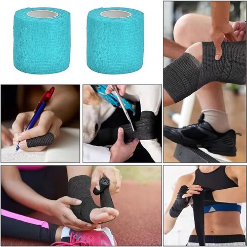 Car Steering Wheel Cover Wrap Tape, 2PCS Non-Slip Sweat-Absorbent Steering Wheel Protective Strap Bandage, Breathable Vehicle Interior Accessories, Universal for SUV RV Truck (Black) in Kuwait