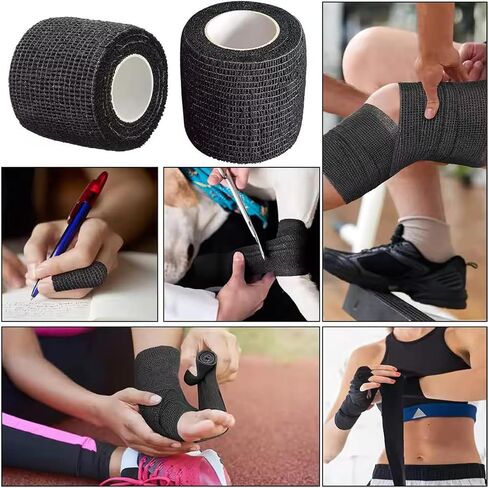 Car Steering Wheel Cover Wrap Tape, 2PCS Non-Slip Sweat-Absorbent Steering Wheel Protective Strap Bandage, Breathable Vehicle Interior Accessories, Universal for SUV RV Truck (Black) in Saudi Arabia