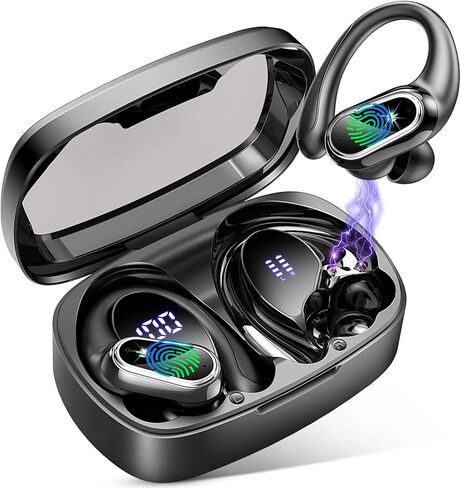 Wireless Earbuds, Bluetooth 5.3 Headphones Stereo Bass with Noise Cancelling Mic, 48Hrs Playtime in Ear Ear Buds with LED Power Display Charging Case, IPX7 Waterproof Earphones for Android iOS Sports in Saudi Arabia